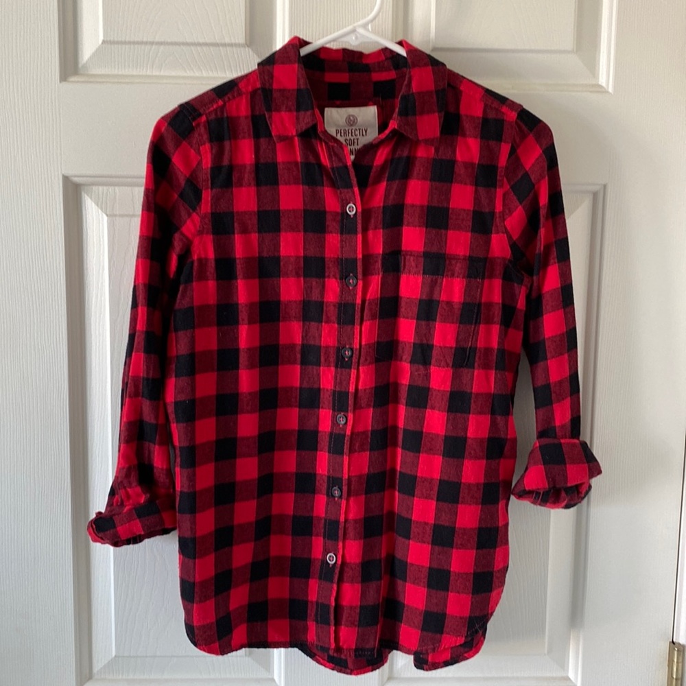 WOMENS PERFECTLY SOFT FLANNEL SHIRT BY SO SIZE XS